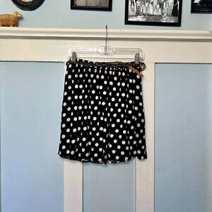 Xhilaration Black & White Polka Dot Belted Mini Skirt